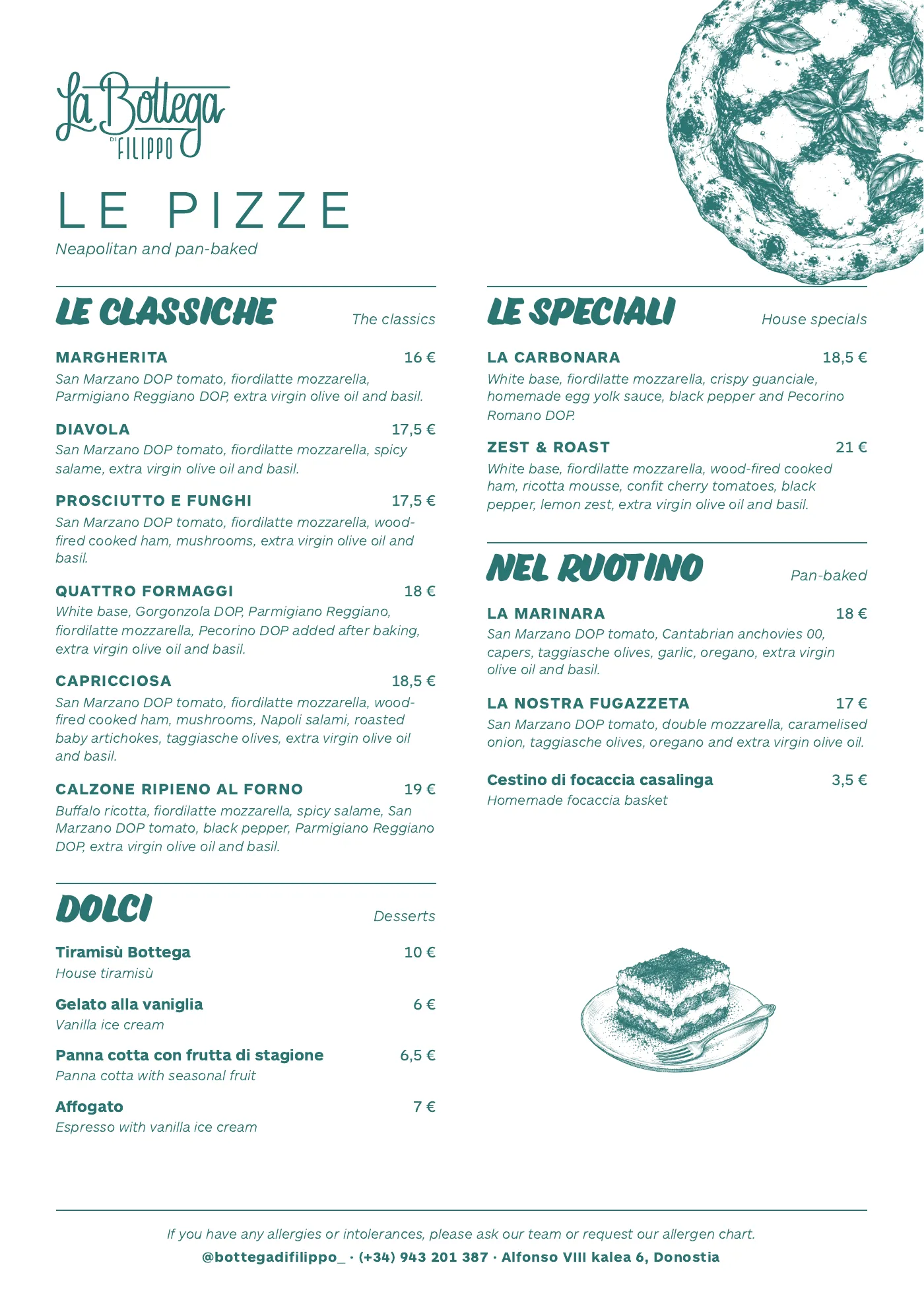 The menu — Page 2