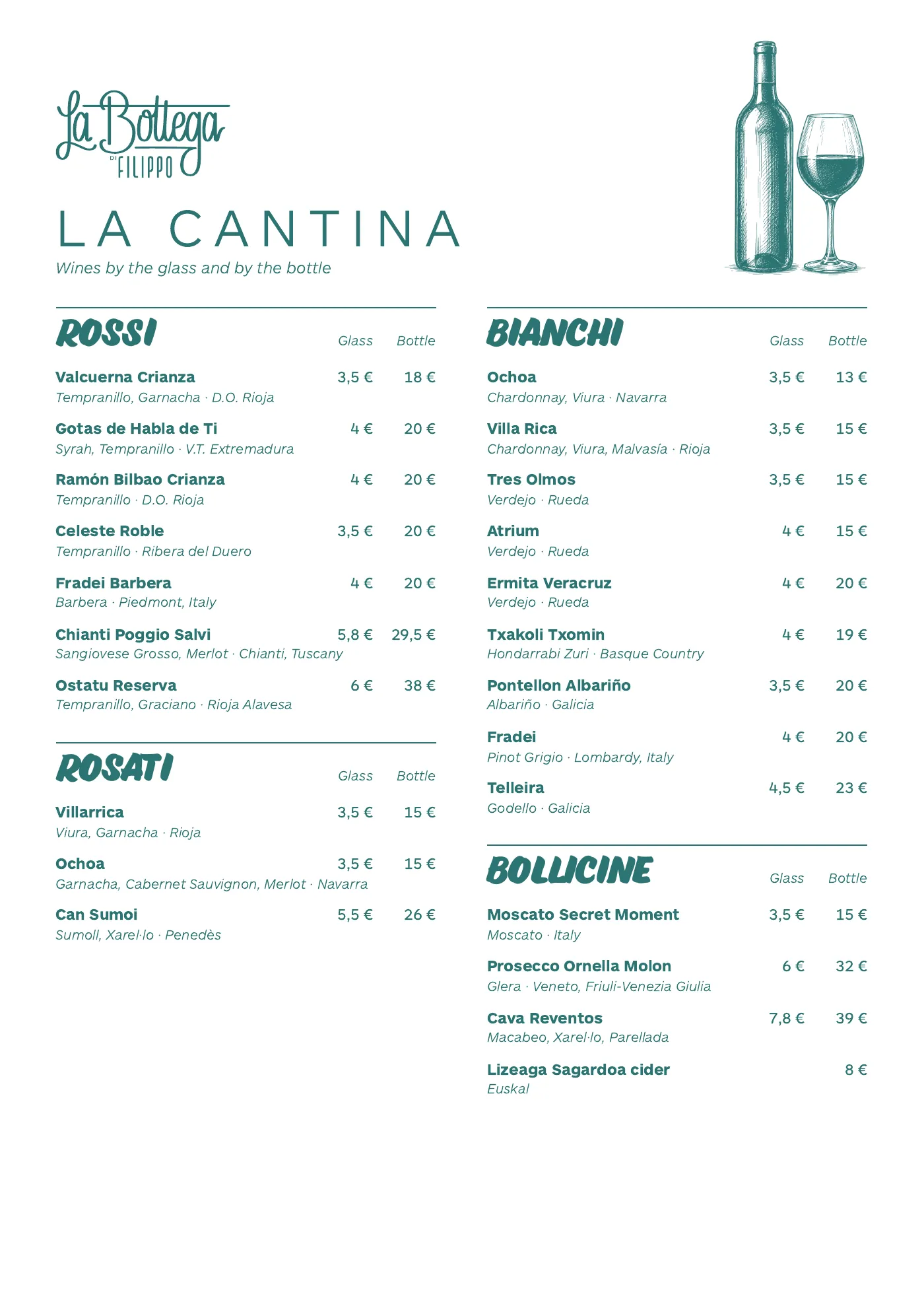 The menu — Page 3